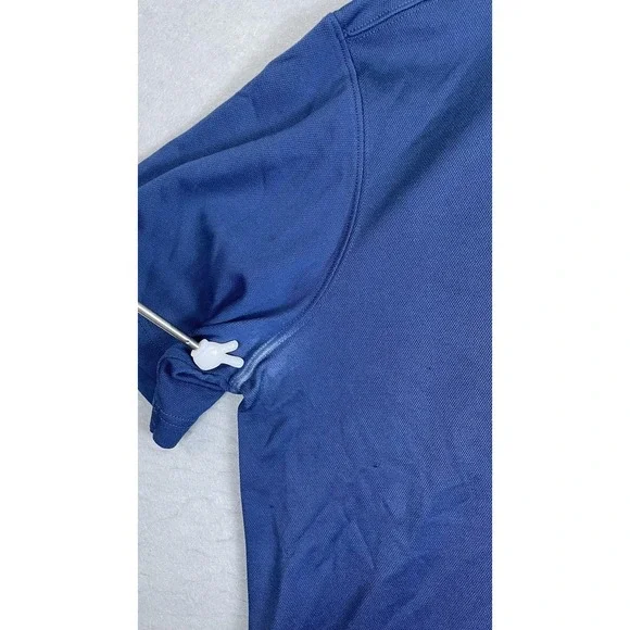 Quiksilver Polo Shirt Mens 2XL Blue Solid Waterman Tagless Casual Short Sleeve - Picture 3 of 9